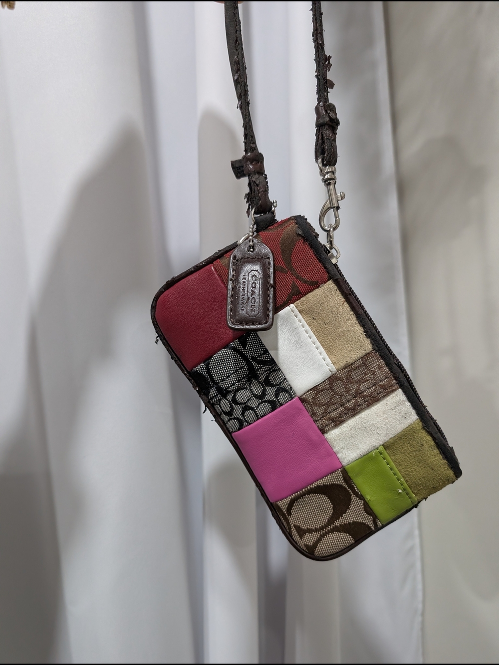 Vintage Coach Patchwork Wristlet in Multicolor